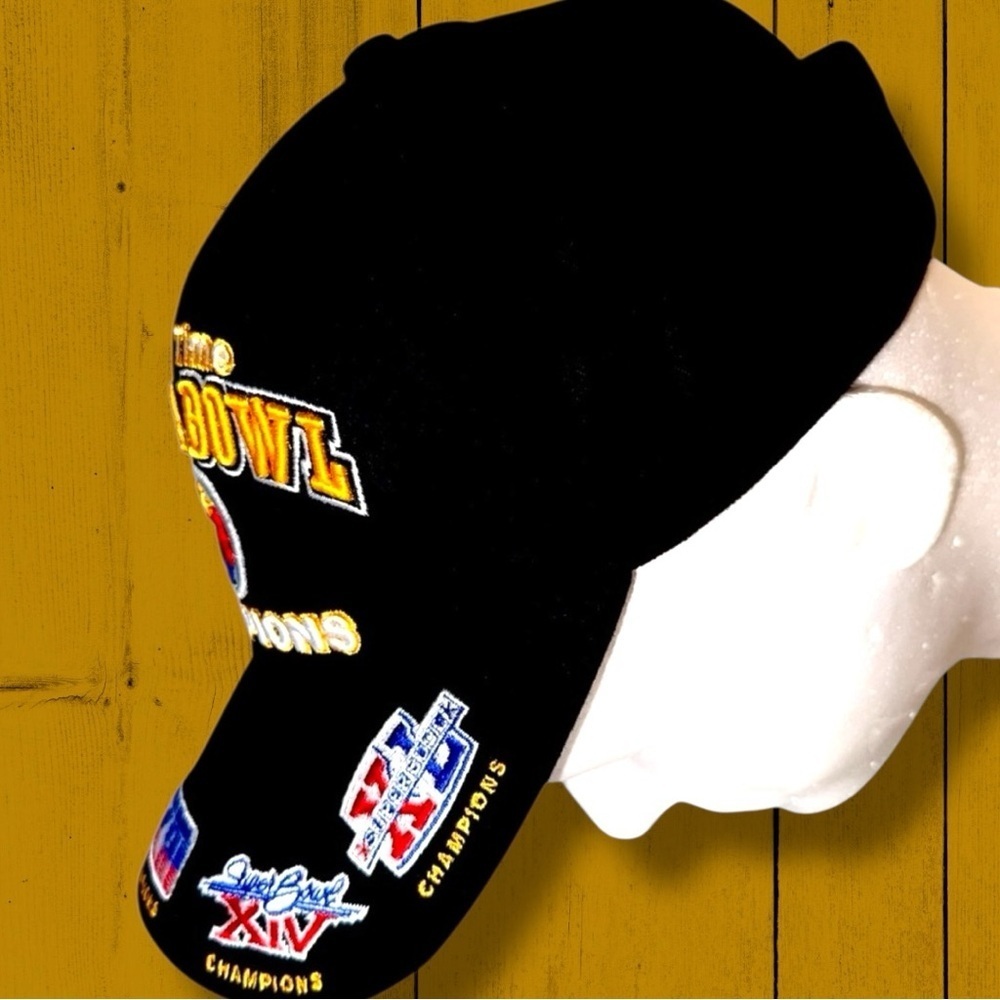 Vintage Reebok Pittsburgh Steelers 5 Time Super Bowl Champions Hat OSFA - Picture 2 of 16